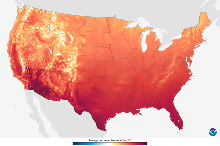 Temperature - Maximum, 1991-2020 Monthly Average