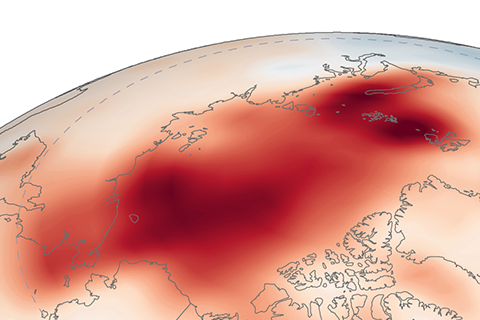 Temperature anomaly map