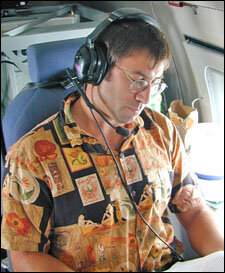 Chris Landsea in research airplane